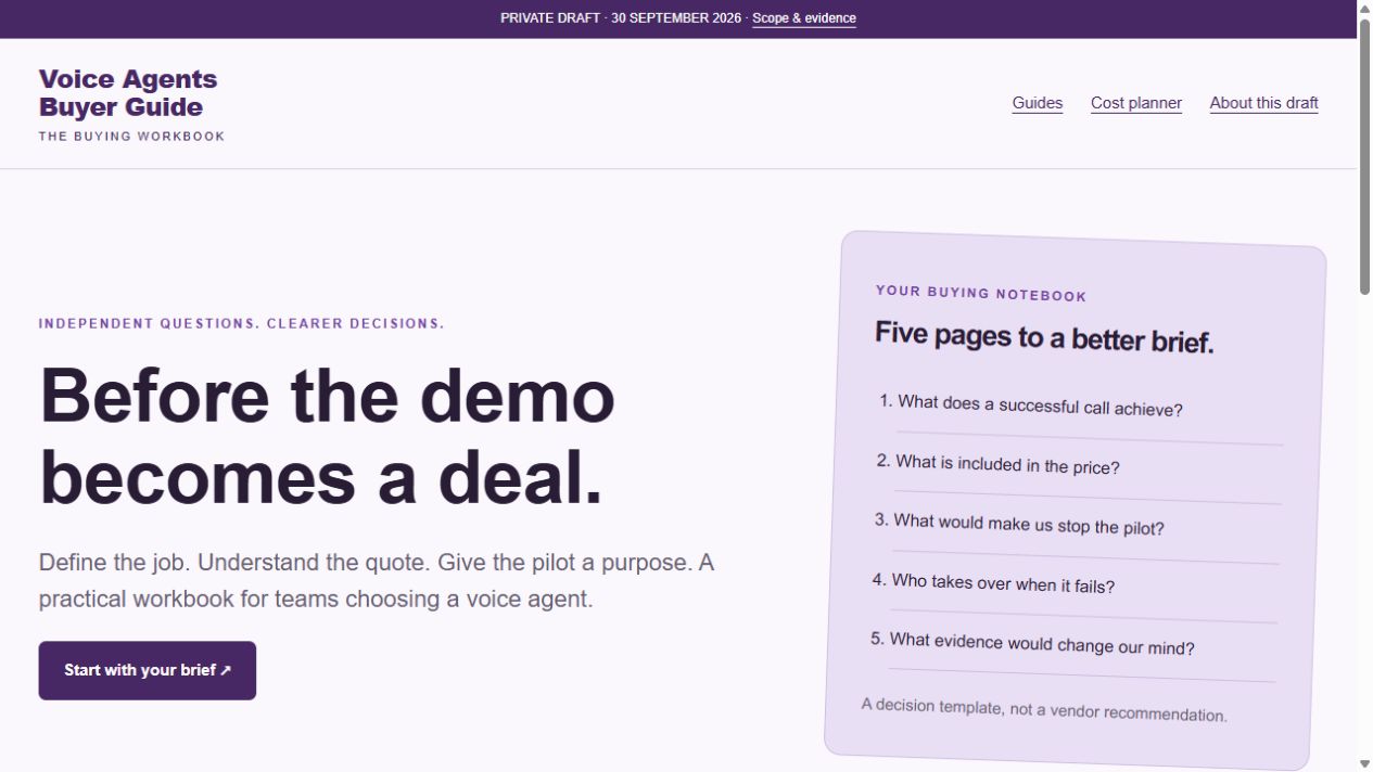 Voice Agents Buyer Guide